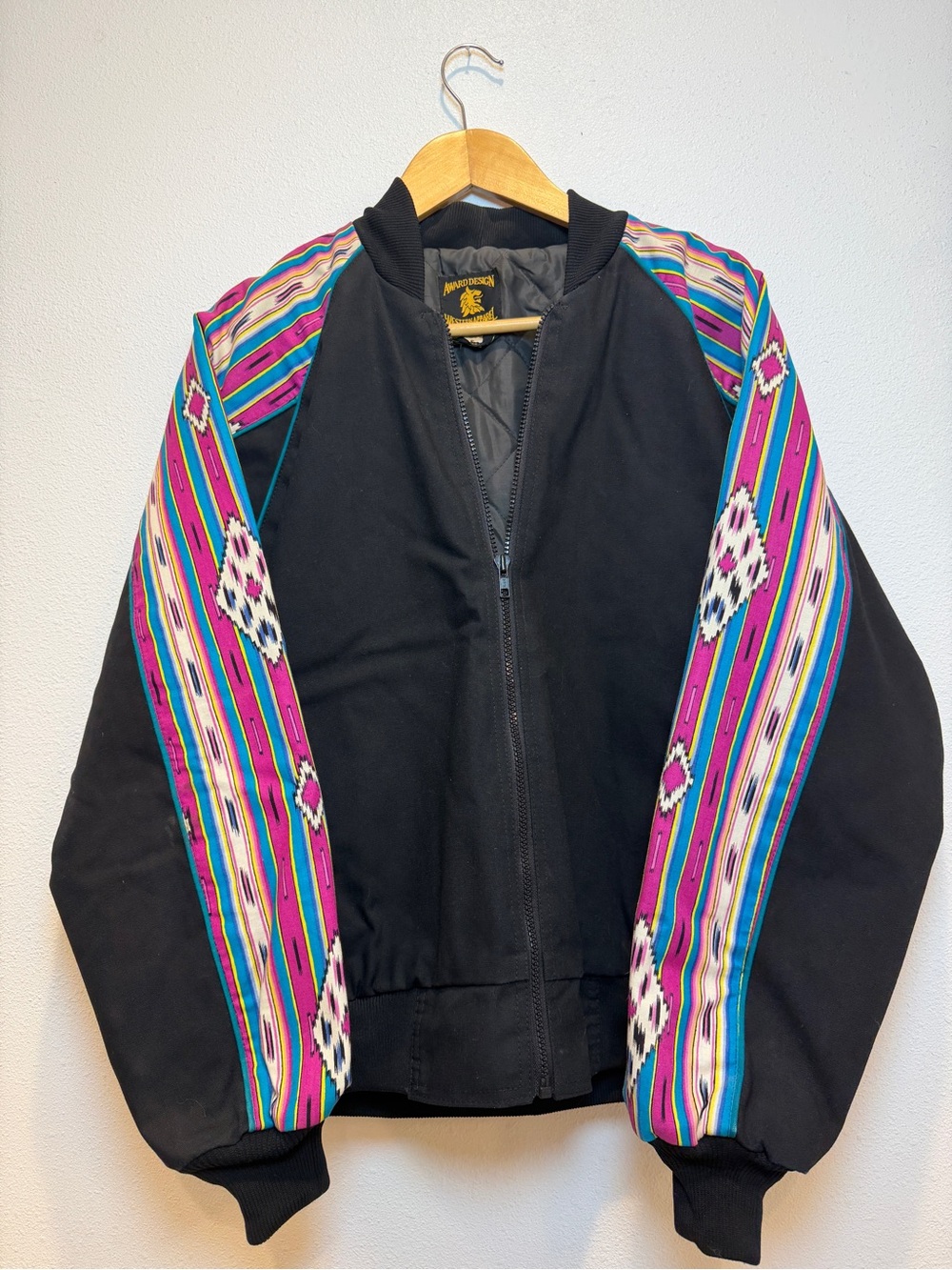 Vintage 1990 Award Design Western Apparel Southwest Aztec Bomer Jacket USA S